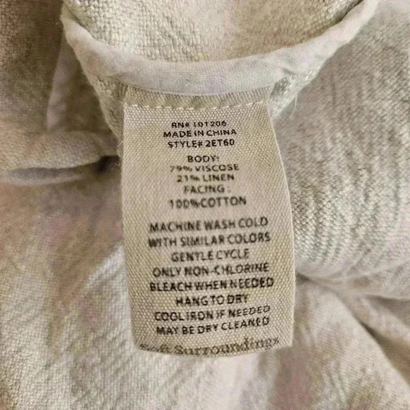 Soft Surroundings Linen BlendBlazer Cardigan Top 3/4Sleeve Button Front - Picture 8 of 8